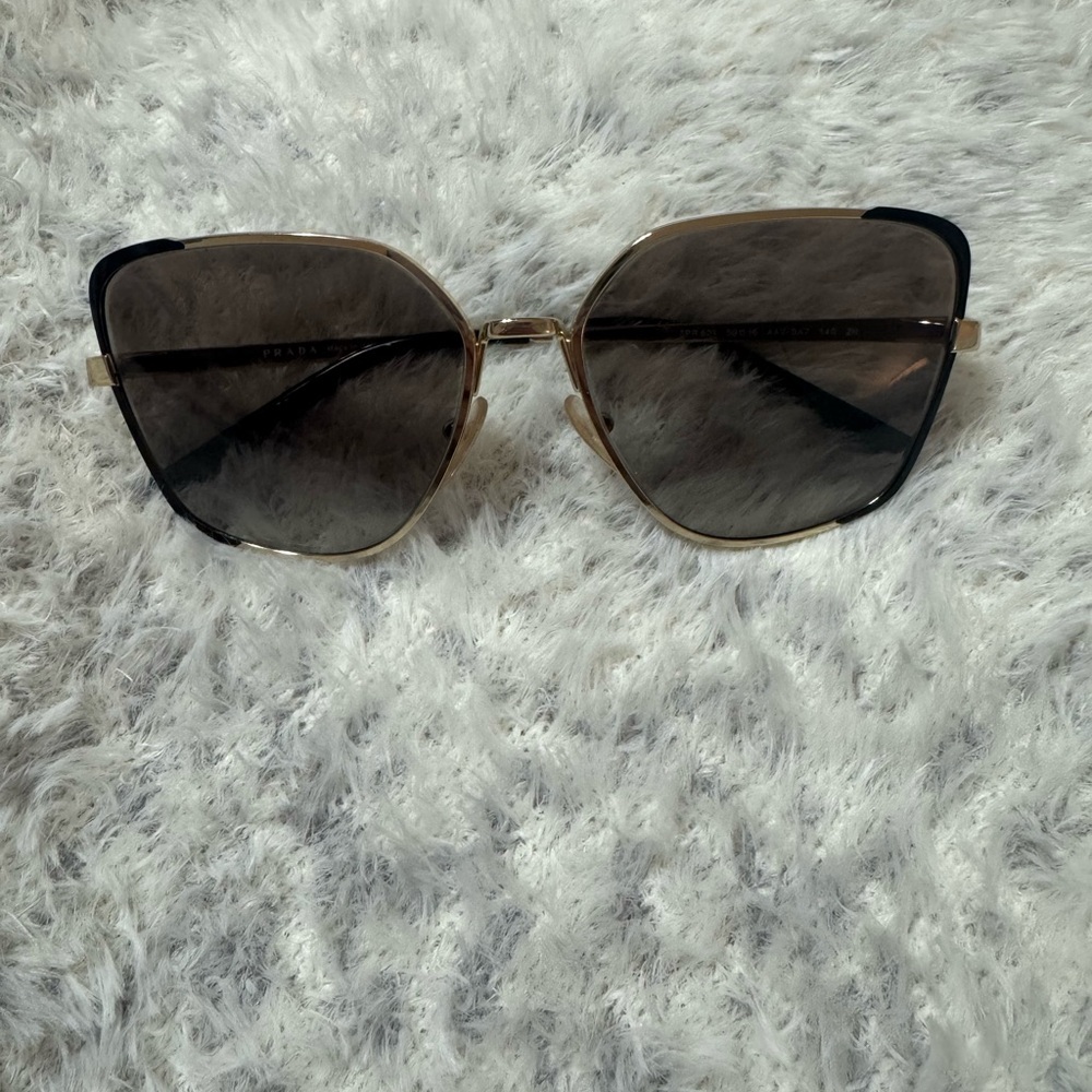 Prada Gold and Black Rimmed Sunglasses SPR60X